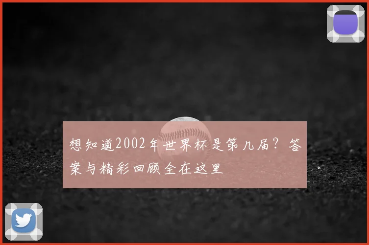 想知道2002年世界杯是第几届？答案与精彩回顾全在这里